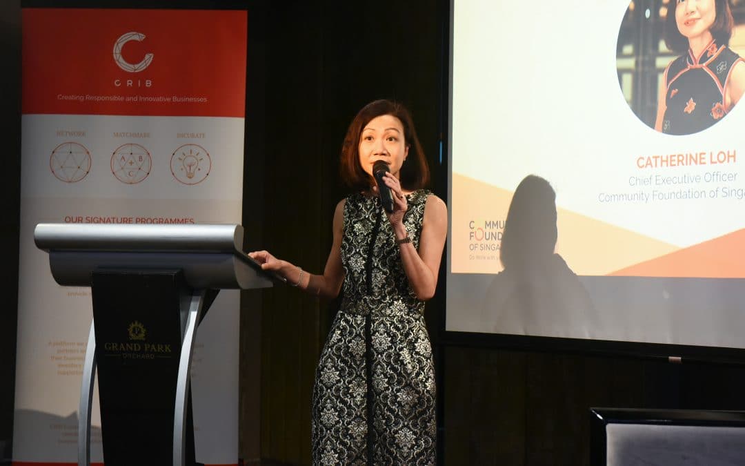 CFS CEO Catherine Loh giving a speech